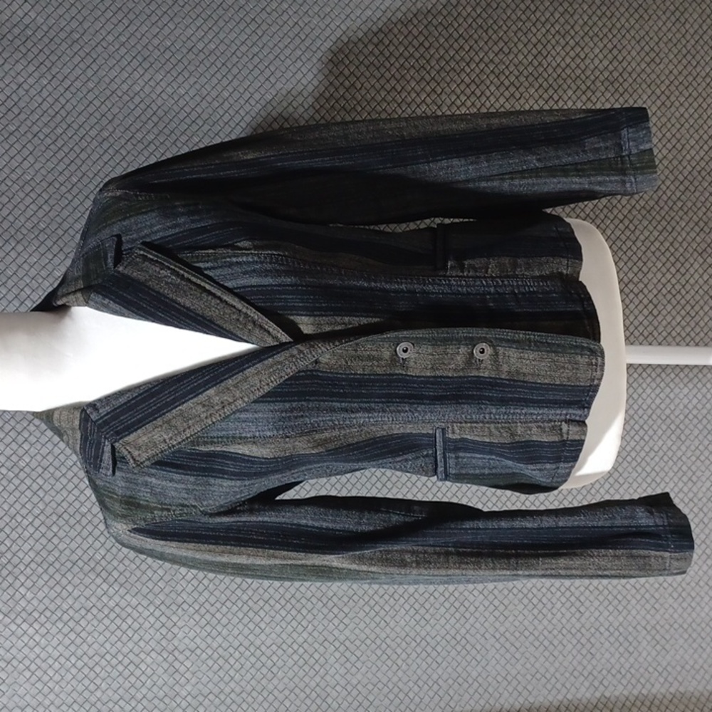 Mexx size 4 Blue Green Striped Jacket Blazer Coat